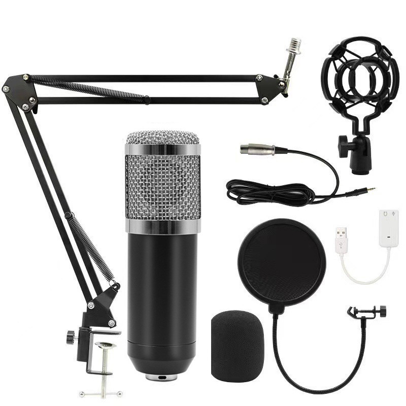 플라스틱 BM800 세트(블랙 실버) + USB 화이트 사운드 카드