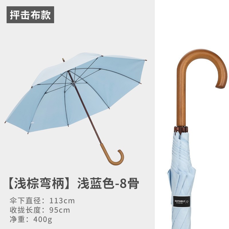 Paraguas grande de mango largo con 16 varillas para hombre, reforzado y resistente, resistente al viento, de doble propósito para sol y lluvia, paraguas doble vintage de madera para mujer.
