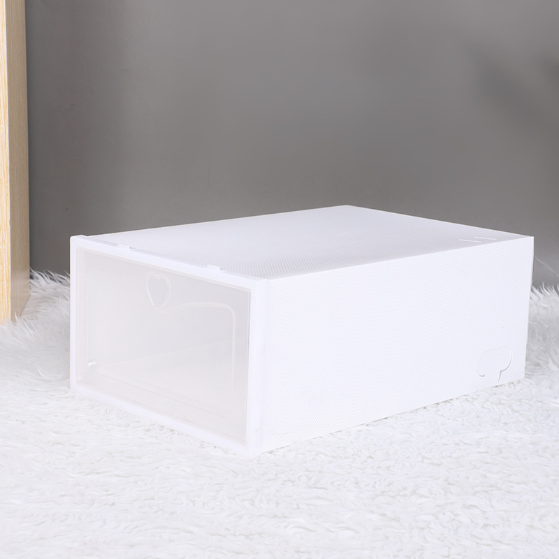 Factory Special Offer Shoe Box Wholesale Pp Color Transparent Plastic Peach Heart Hole Free Combination Stitching Shoes Storage Box