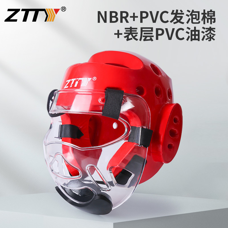 Fábrica directa de taekwondo casco al por mayor entrenamiento adulto equipo protector taekwondo cabeza protector NBR extraíble máscara