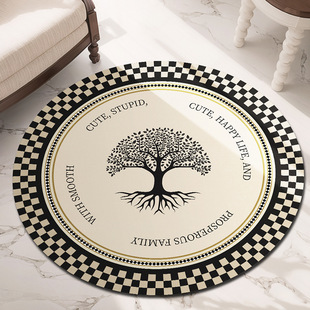 New Chinese style round printed carpet high-grade swivel chair mat floor mat Chinese style living room blanket bedroom floor mat