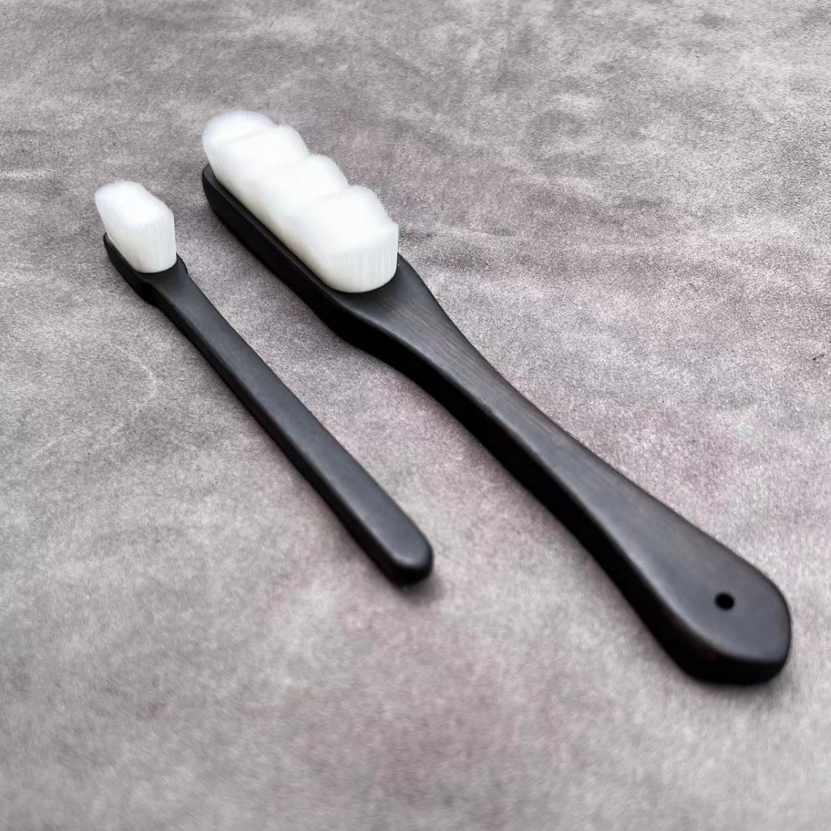 黑檀木柄超密软硬猪鬃毛波浪软万毛文玩核桃金刚菩提橄榄核用刷子