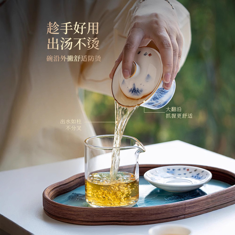 羊脂翡翠磁器ティーセット家庭用ハイエンドポータブルアウトドアトラベルティーセットクイックカップギフトギフトボックスセット|undefined