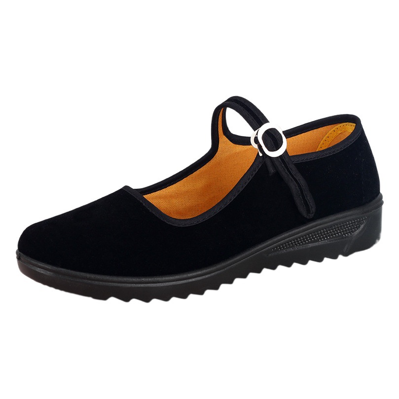 Wholesale Cloth Shoes Old Beijing Cloth Shoes Women's Black Belt Women's Shoes Work Shoes Wedge Dance Middle-aged and Old Mother Cloth Shoes