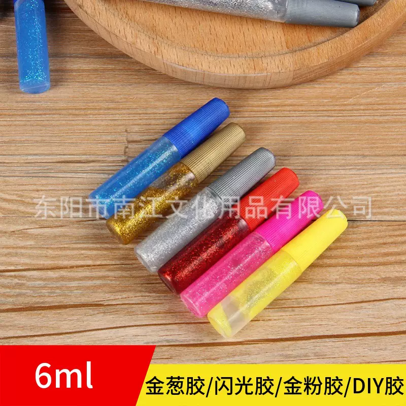 厂家直供闪光胶 6ml金葱胶 6g金粉胶金粉闪光胶儿童DIY涂鸦胶批发