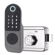 指纹锁家用出租房刷卡电子智能门锁户外大门密码锁铁门老式牛头锁