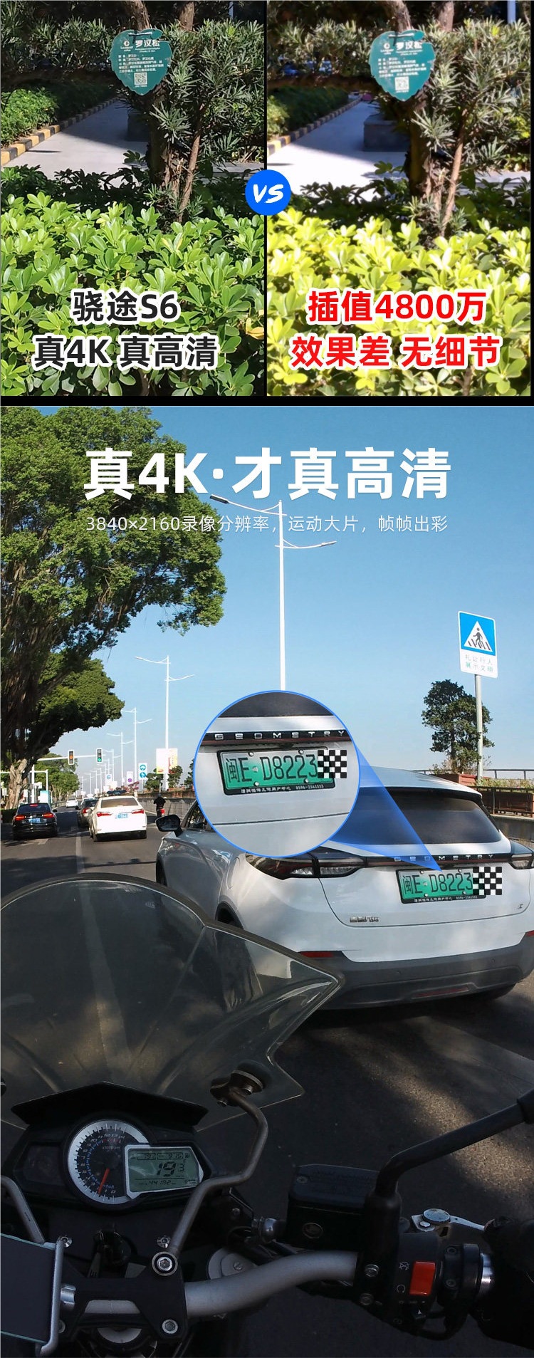 Xiaotu S6 Anti-Shake 4K Action Camera for Cycling and Electric Motorcycles, Dashcam Without Memory Card, Contact Customer Service