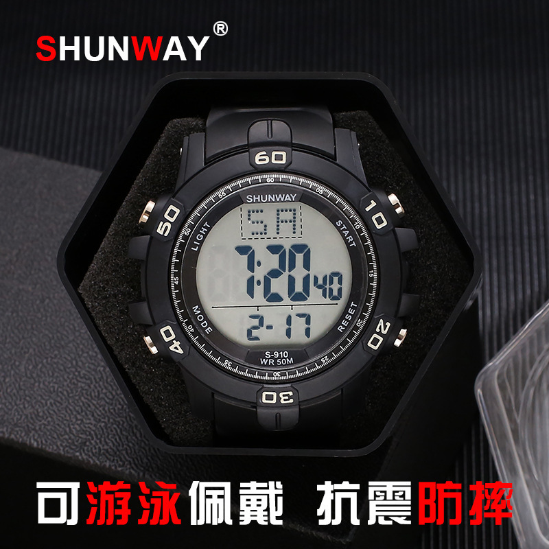 Outdoor Luminous Men's Watch Swimming Running Chronograph Multifunctional Watch Male Sports Electronic Watch for Primary and Secondary School Students