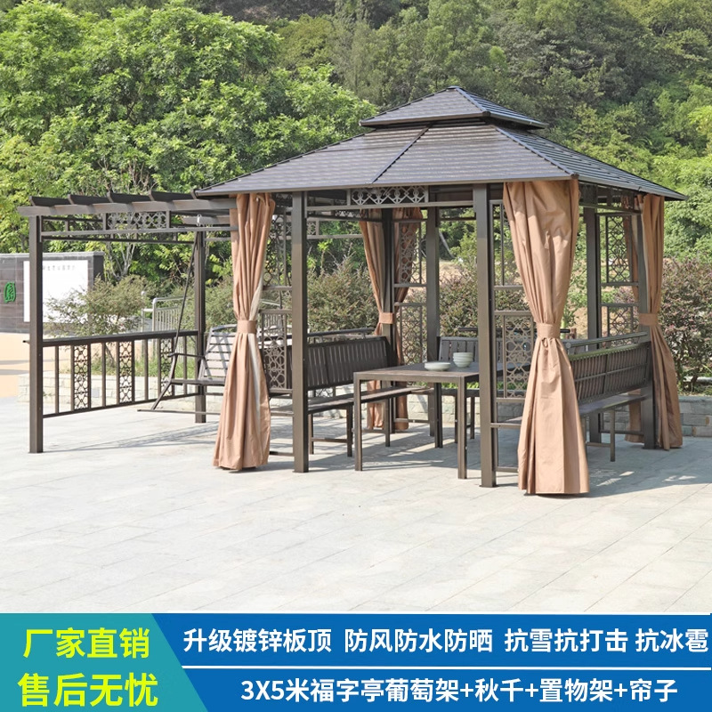 Instalación de paquete de chapa galvanizada mejorada de marco de uva Fuziting de 3X5 m