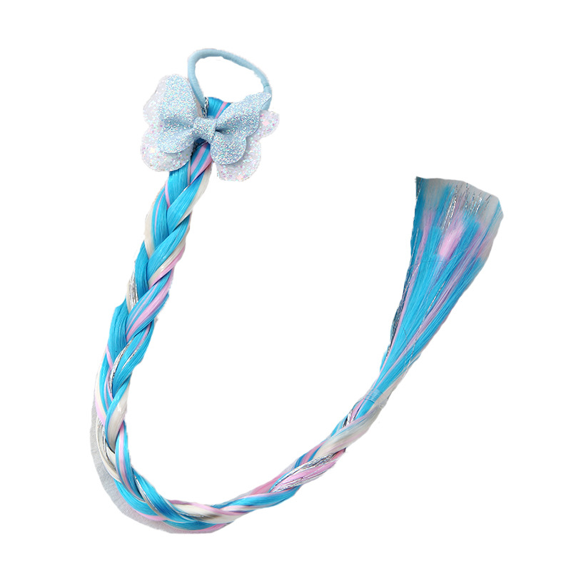 蓝色辫子白底图