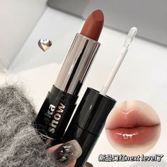 kakashow雙頭固色雨衣口紅啞光鏡面雙質地持妝不易沾杯