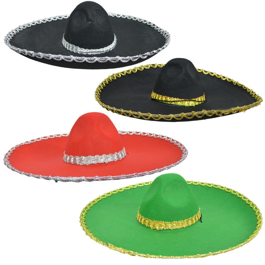 Halloween ghost festival hat, headwear, costume performance hat, Mexican wide-brimmed hat, Mexican hat, large straw hat
