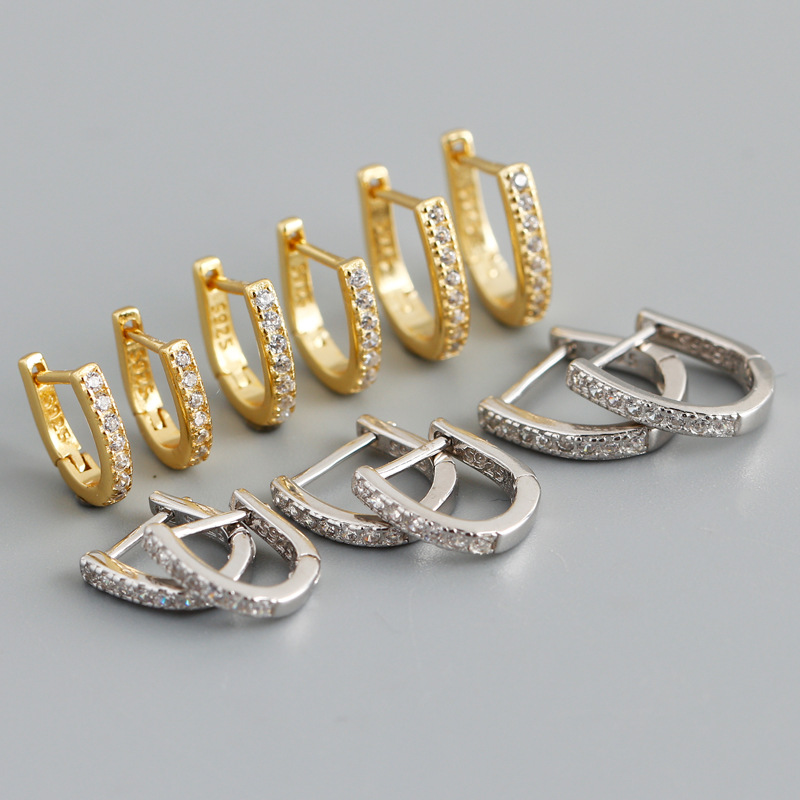 Simple Style Geometric Sterling Silver Plating Earrings 1 Pair display picture 17