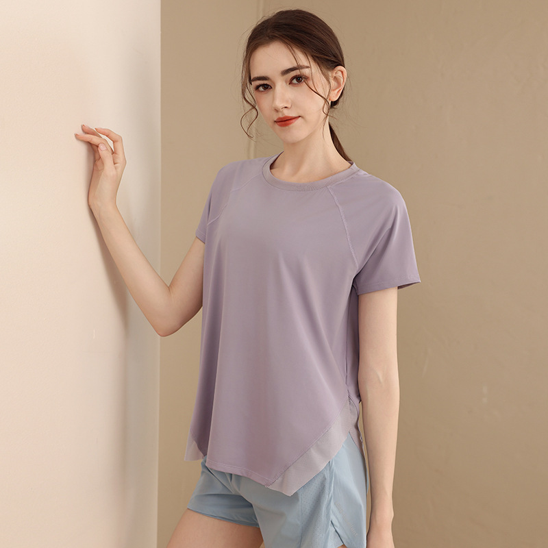 2025 Yoga Tops Loose Sports Short-Sleeved Quick-Drying T-Shirt Running Cover-Up Slimming Look Summer Fitness Clothes for Women