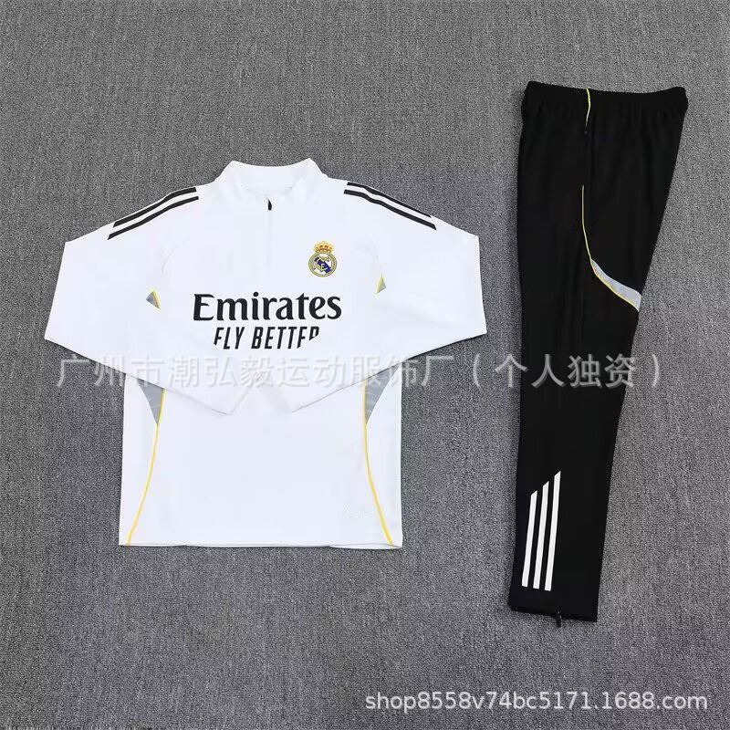 卸売サッカー長袖ハーフプルトレーニングスーツレアルマドリードバルセロナインテルミラノパリマイアミリバプールトレーニングスーツ|undefined