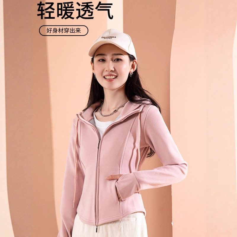 Popular Autumn and Winter Women's Hooded Short Outwear Cashmere Slim Sweatshirt Small Fragrant Style Long-Sleeved Thin Warm Cardigan Top Popular Autumn and Winter Women's Hooded Short Outwear Cashmere Slim Sweatshirt Small Fragrant Style Long-Sleeved Thin Warm Cardigan Top