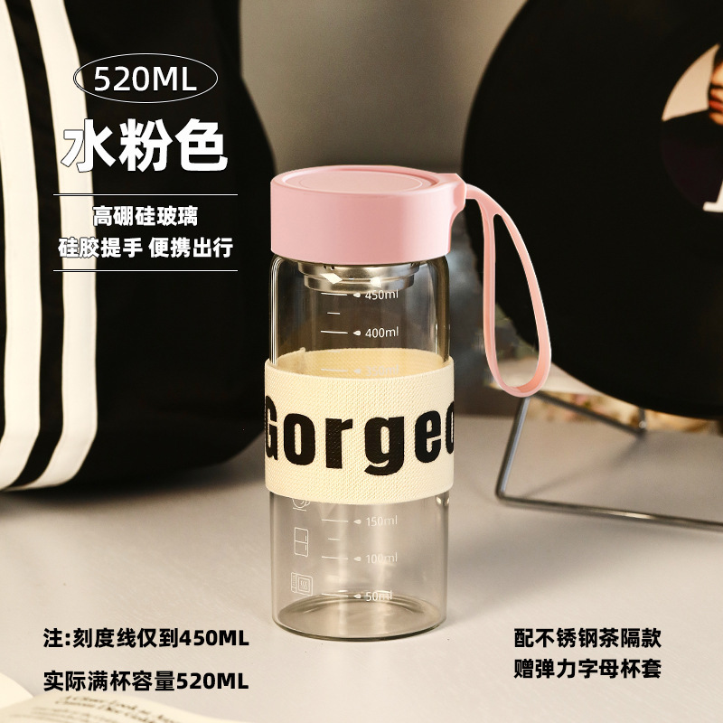 高ホウケイ酸ガラスウォーターカップスケールカップミルクカップコーヒーカップポータブル朝食カップ豆乳カップテイクアウト小さなカップ|undefined