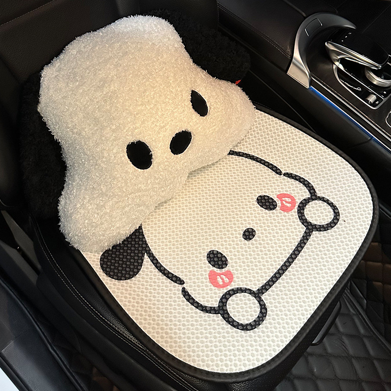 パチャドッグカーシートクッション、オールシーズン対応ユニバーサルハーフカバーシートカバー、かわいい漫画の女性用シートクッション、夏用カーシートクッションシートカバー|undefined
