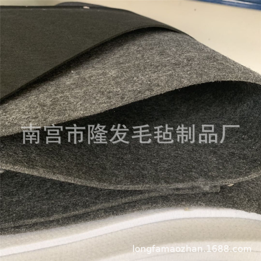 黑灰色布 汽车用戟绒针扎布 白色涤纶毛毡面料布 顶棚布料内衬布