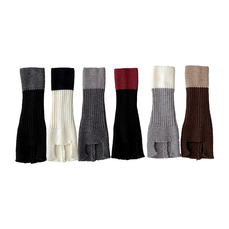 Botas de algodón para niños calcetines de mujer color contrastante calcetines de pantorrilla de empalme japonés retrógrado delgado otoño y invierno coreano chicas calcetines de pila