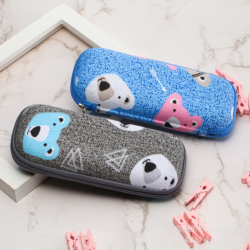 Factory direct supply EVA zipper box animal printing mirror box multi-size lightweight children's cartoon glasses box