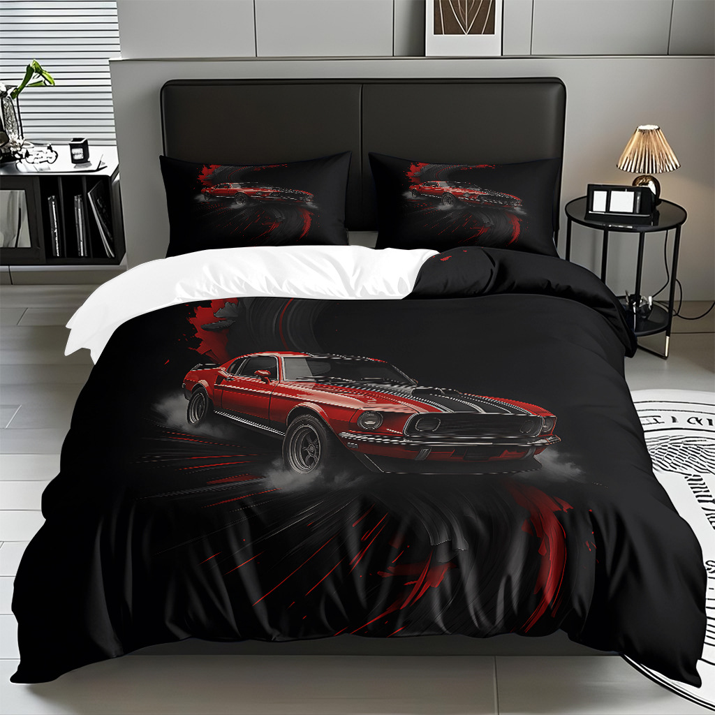 TEMU / JIT Cool Car Digital Printed Edredon Kit suave piel-profiliable fábrica de origen textil