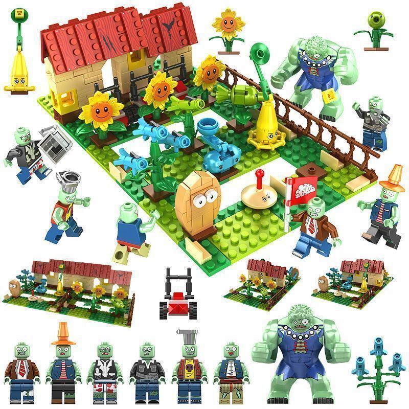 Plants Vs. Zombies Toy Transformation Scene Farm Combat Defense Battle Children's Boys Assembly Educational Toy Machine