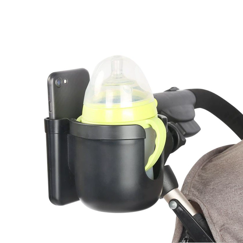 Прямые продажи с завода: универсальный держатель для бутылочек и стаканов для детских колясок из ABS-пластика с отсеком для телефона, два в одном.