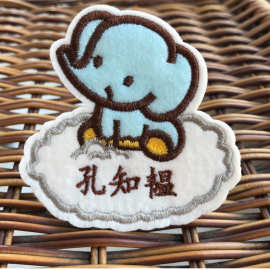 绣名字幼儿园宝宝入园被子名字贴刺绣姓名贴学生儿童校服标签绣字