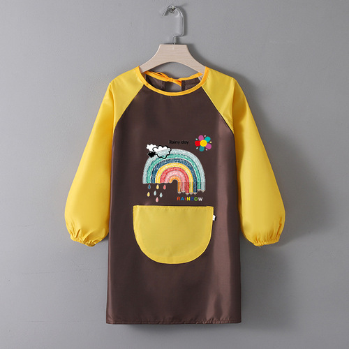 Children's Waterproof Apron Art Room Painting Cover for Boys and Girls Eating Painting Reverse Wear Kindergarten Logo Upside Down