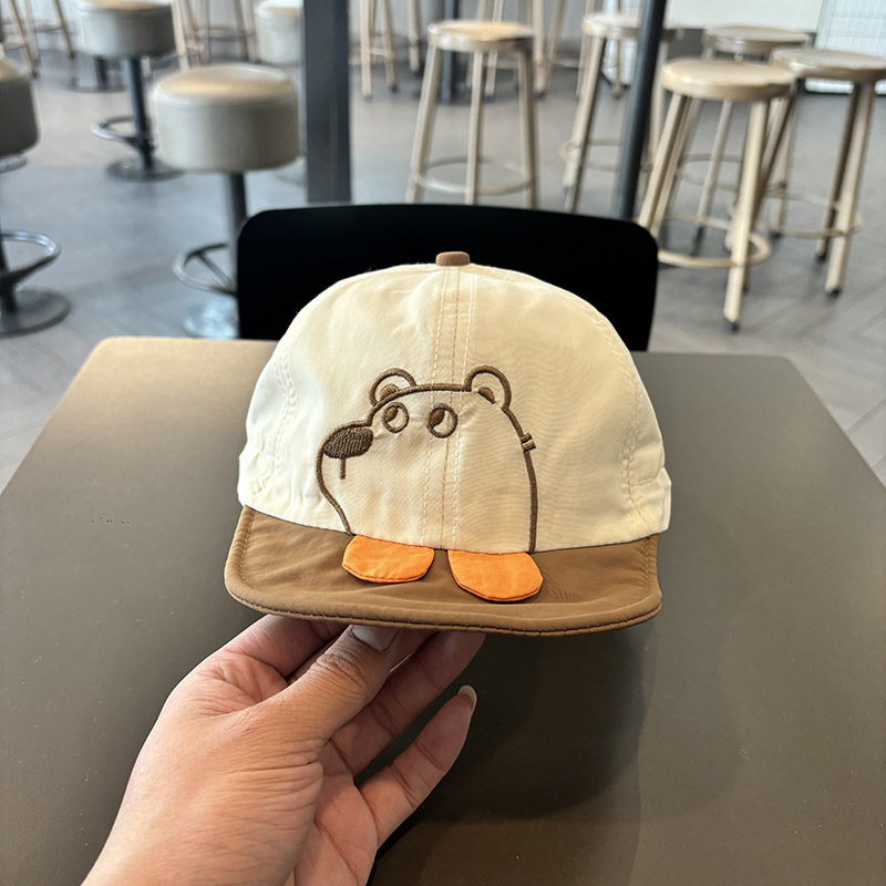 Gorra de visera para bebé, ala suave delgada de verano, oso súper lindo, sombrero de capota suave, gorra de béisbol para bebé, primavera