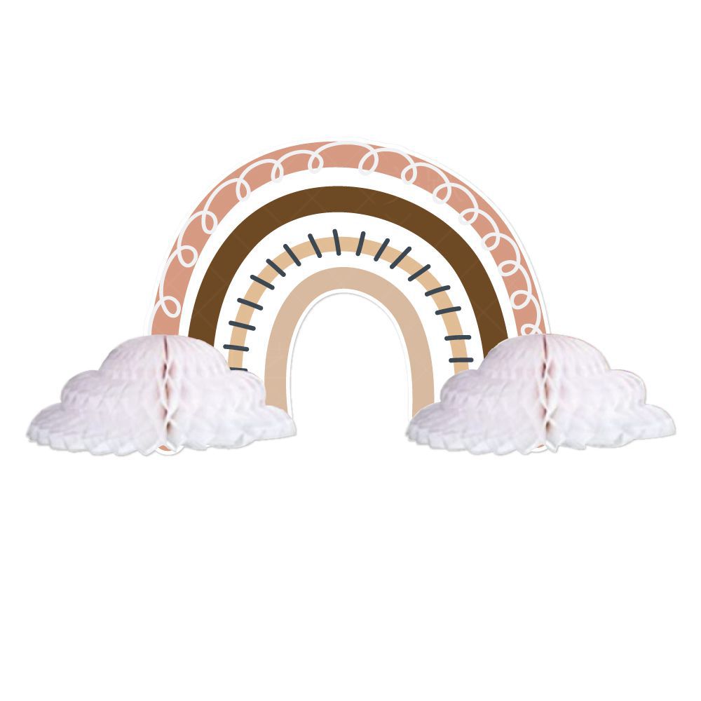 Bohemia cumpleaños fiesta decoración nube cumpleaños tire bandera Groovy Arco Iris panal decoración cumpleaños traje