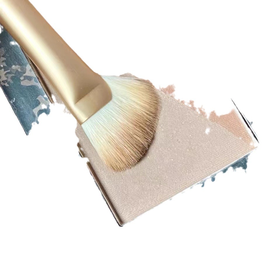 Mitad en forma de abanico nariz sombra cepillo dedo vientre nariz sombra cepillo oblicuo cabeza corrector resaltar llama cepillo portátil reparación maquillaje floración sombra