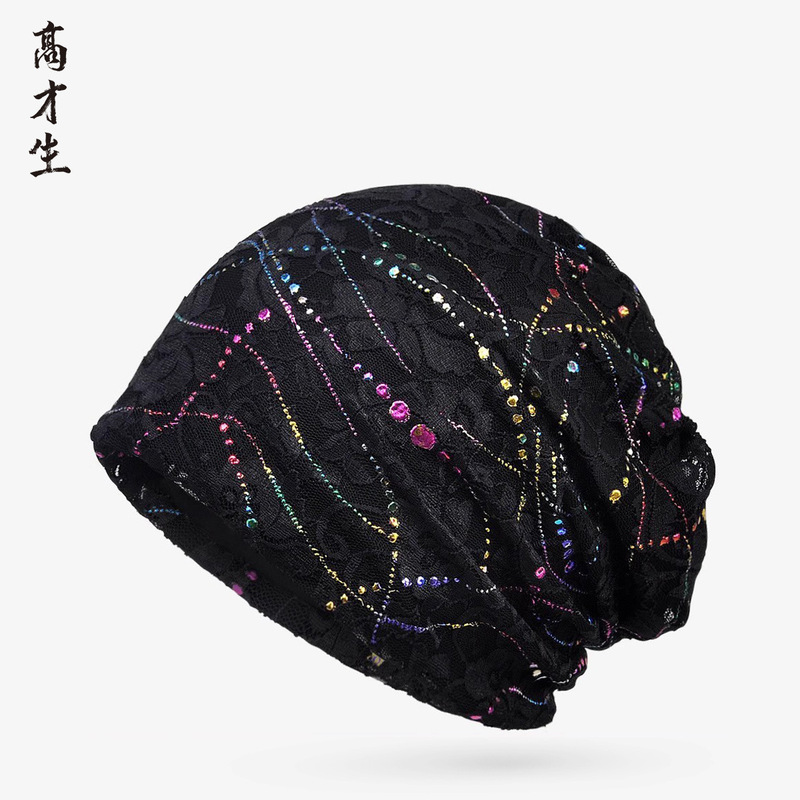 Thin Lace Bag Hat Women's Spring and Summer Double Layer Hollow Breathable Sunscreen Pregnant Women's Fashion Baotou Hat