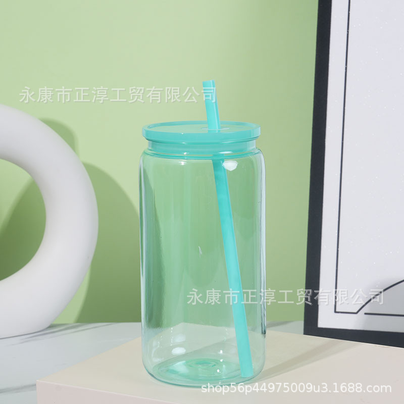 Vaso Mason de Plástico 16oz de Plástico PC, Ecológico, Monocapa, para Oficina y Hogar