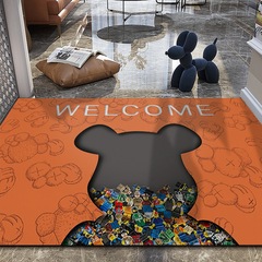 Entrance door mat PVC wipeable, washable, cuttable carpet door mat, household leather non-slip and dirt-resistant foot mat