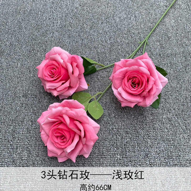 Artificial Rosa sola franela Rosa flor artificial boda decoración del hotel decoración del hogar arreglo de flores flor artificial Rose