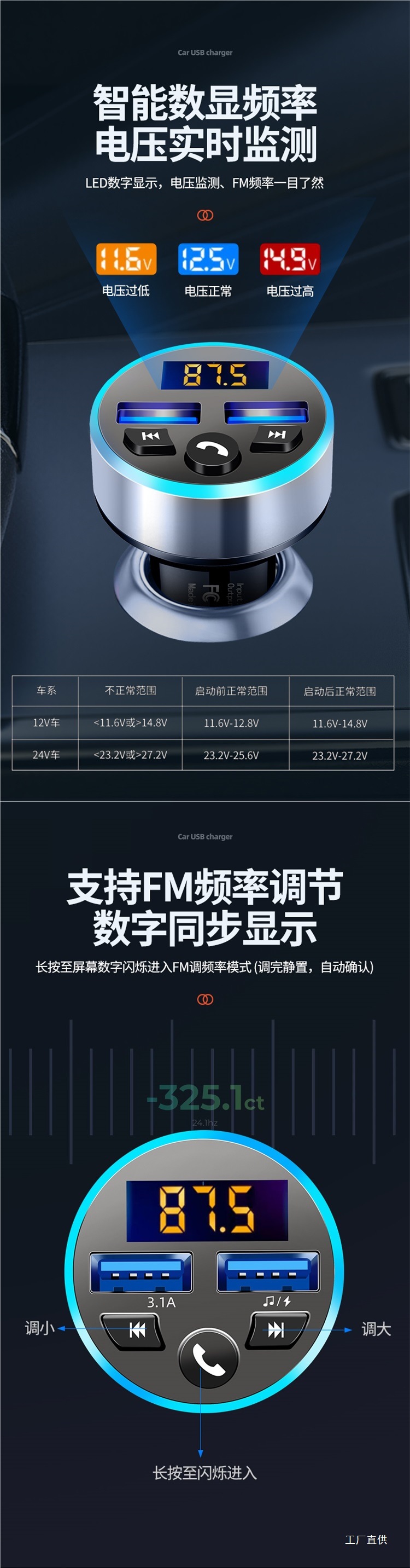Car, Truck, Excavator, Universal Bluetooth Conversion Fm Transmitter and Receiver, Car Lossless Music Mp3 Player