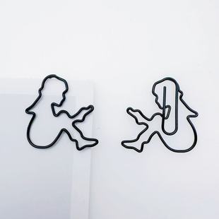 New Human-Shaped Paper Clips, Custom-Made Christmas Pins, Creative Paper Clips, Black Pins, Shaped Paper Clips, Cute