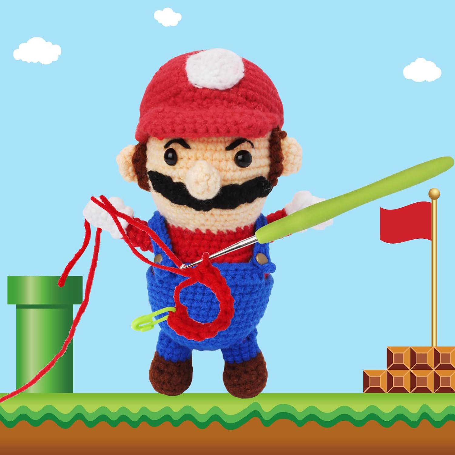 跨境新品DIY钩针材料包皮卡丘玩偶手工制作勾线材料包钩针套装挂