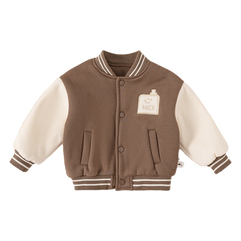 Babycity bebé invierno abrigo niños y niñas a juego de color uniforme de béisbol de los niños forro de lana engrosada ropa de los niños DY83011