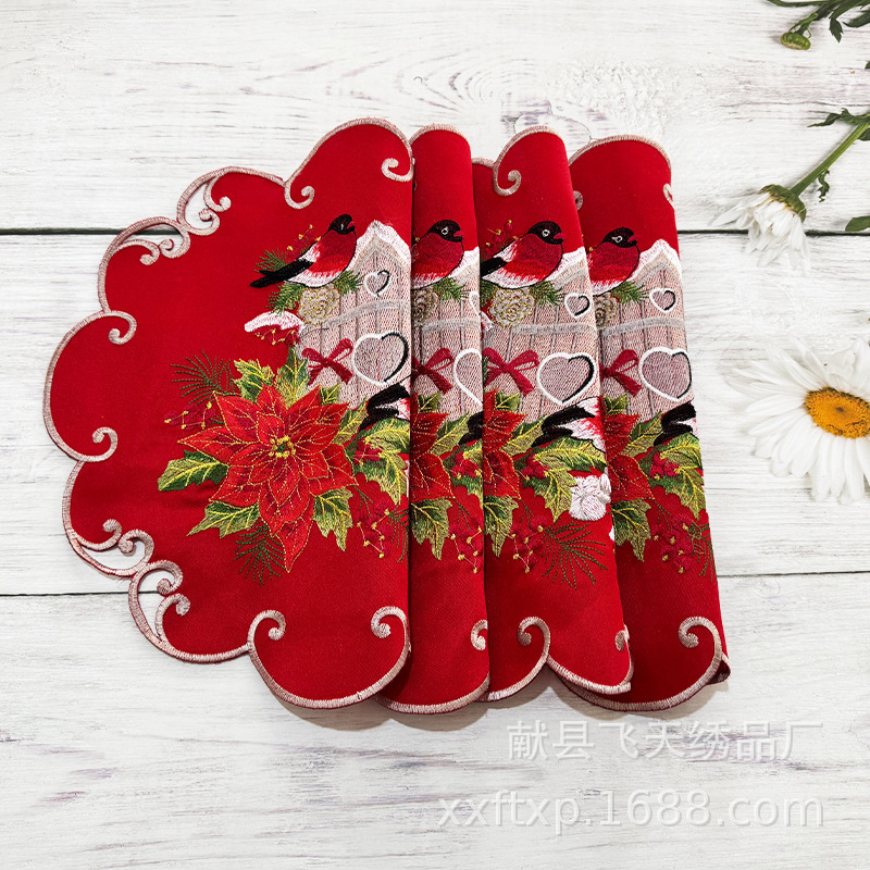 卸売り刺繍刺繍の皿はヨーロッパ式の布芸の食事を敷きます。|undefined