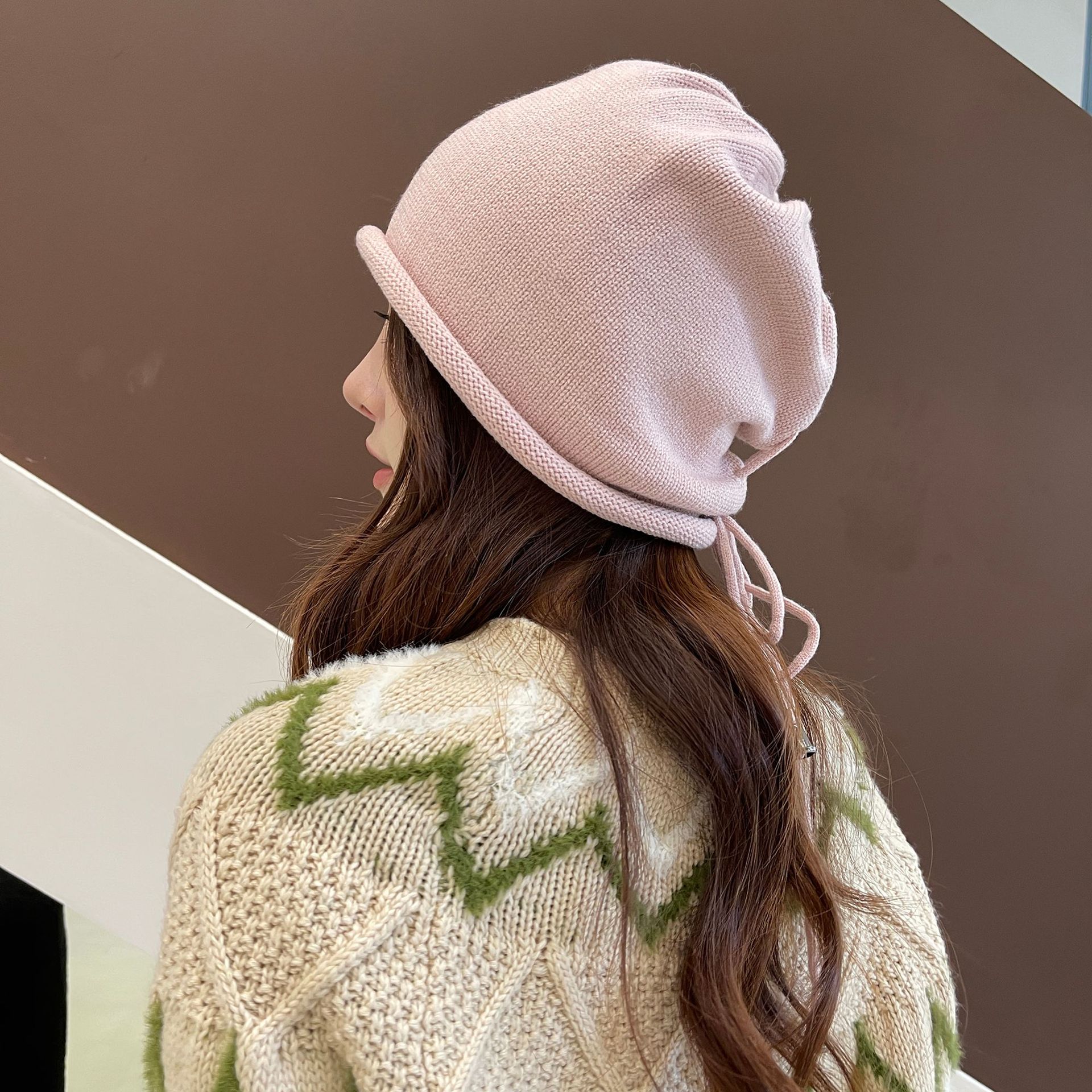 Sombrero de pila de las mujeres de estilo coreano de moda ins Internet celebridad lana pullover toe cap sombrero frío primavera y otoño japonés de punto de moda sombrero