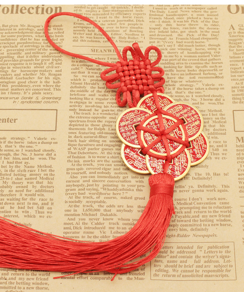 Mountain ghost money pendant plum money Chinese knot red knot jewelry decoration festive car pendant home stall travel
