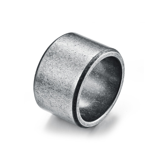 European and American hip-hop HIOHIP stainless steel K gold-plated large ring, domineering matte brushed men's ring