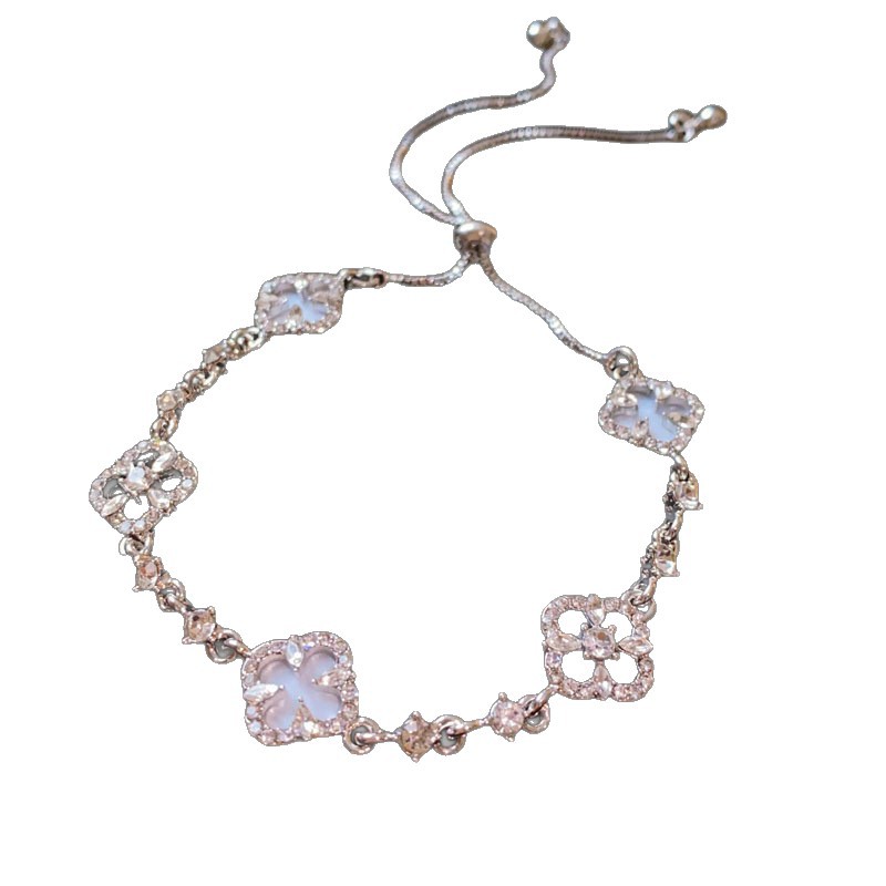 Pulseras de flores de diamantes vintage retro lujoso pulseras de alto nivel in nicho de moda joyas de estilo