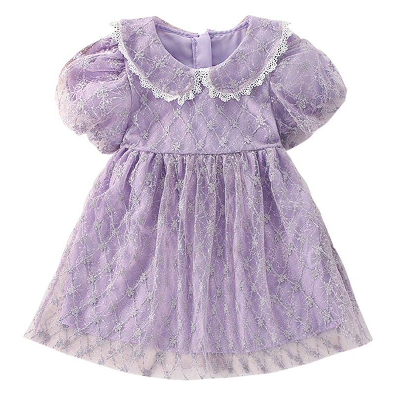 Spot malwee vestido de niña verano nuevo estilo europeo y americano vestido casual de princesa de manga corta para niños de estilo occidental