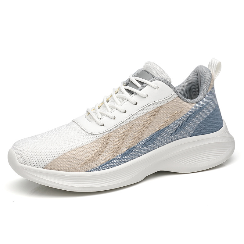 Zapatos de hombre 2025 nuevos zapatos de red transpirables de verano, superficie de red de tejido volador, zapatos de moda deportivos para correr para jóvenes de todo fósforo casual