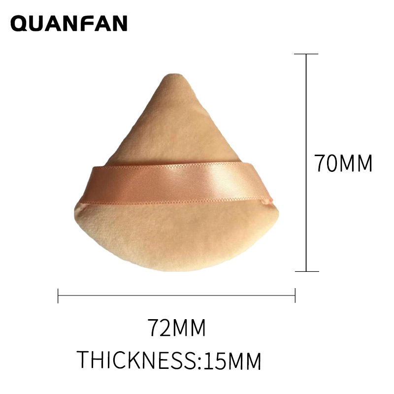 Nuevo triángulo negro soplo de polvo seco en forma de abanico de soplo de maquillaje soplo de polvo de miel mojado y seco herramientas de maquillaje de doble uso transfronterizo exclusivo