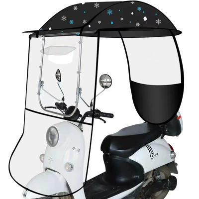 Elektromobil üçün ön şüşə çətiri (günlük): car canopy umbrella - reinforced-bracket-black-snowflake-all-season-model-suitable-for-vehicles-with-rearview-mirrors